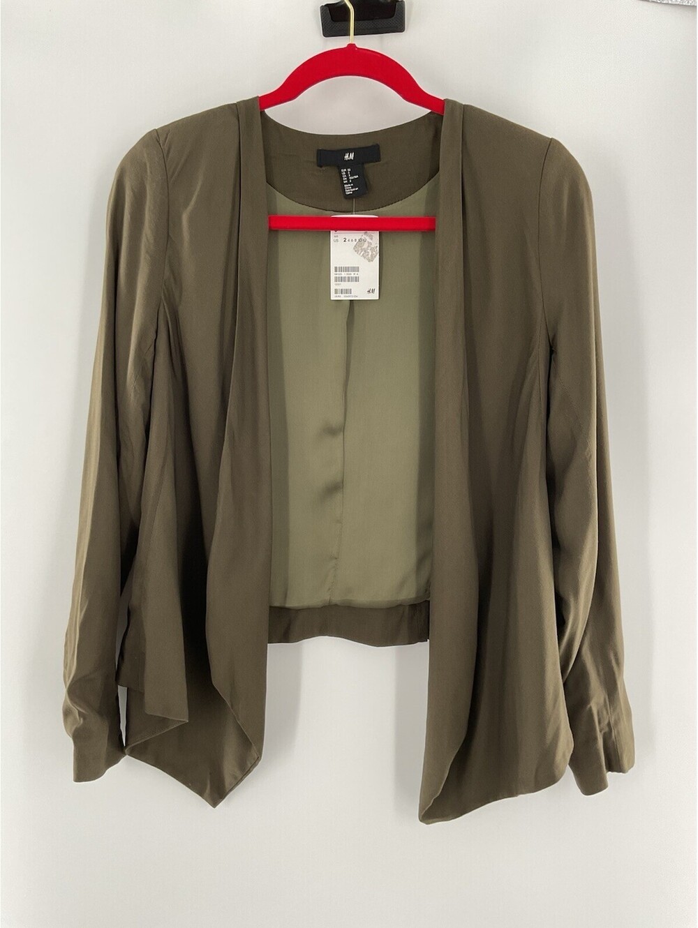 H&M women’s suit Jacket green size 2 NWT 093